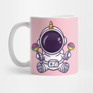 Cute Baby Astronaut Playing Maracas Toy Cartoon Mug